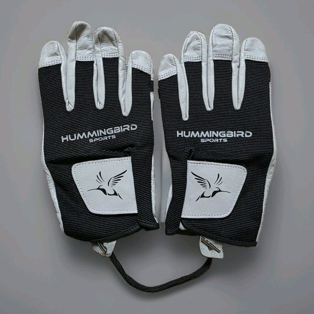 Hummingbird Sports Leather Lacrosse Field Hockey Golf Gloves Medium Gray EUC